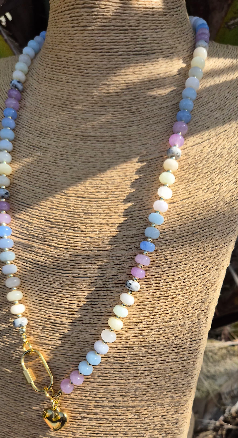 Thumbnail: Pastel Candy Heart Necklace ~ GOLD 