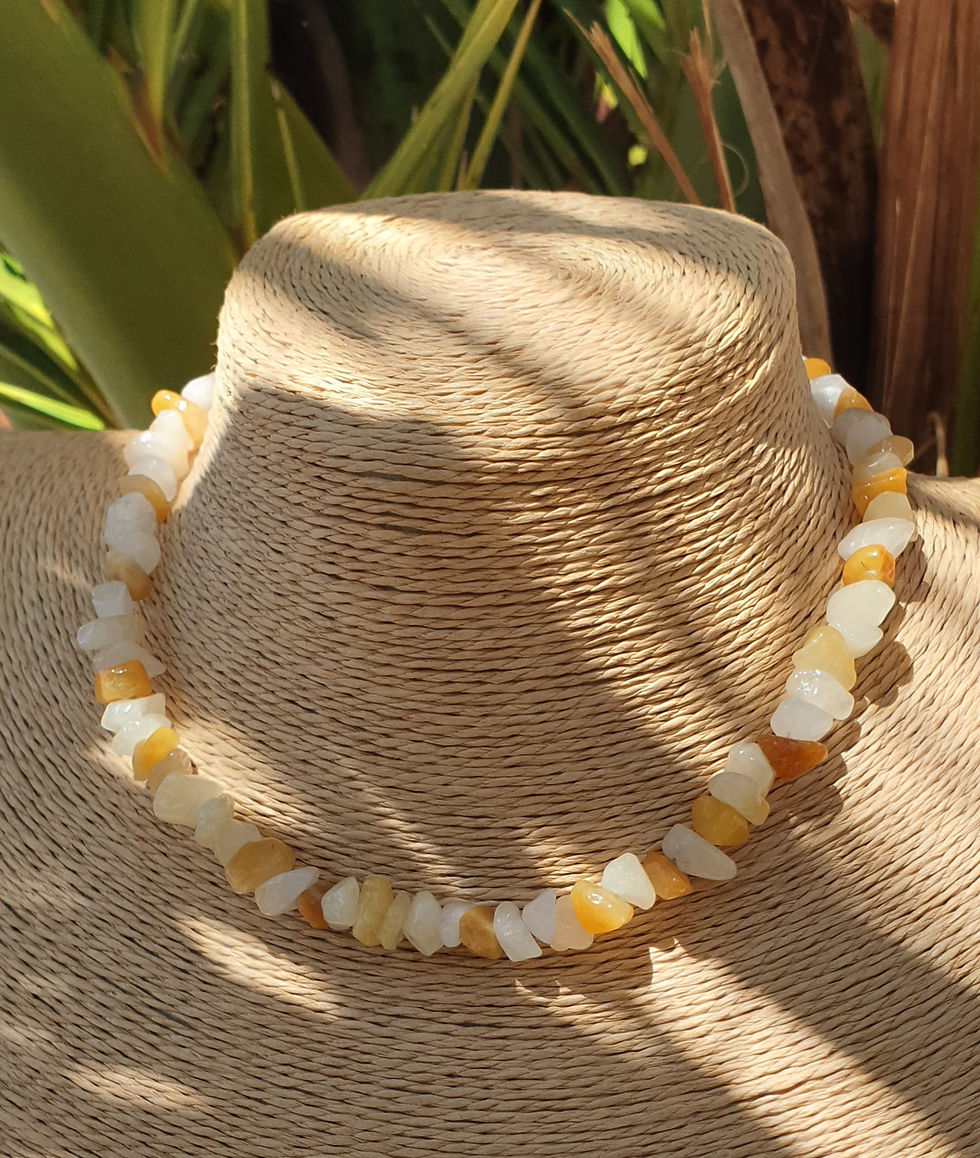 Thumbnail: Yellow Honey Jade necklace 