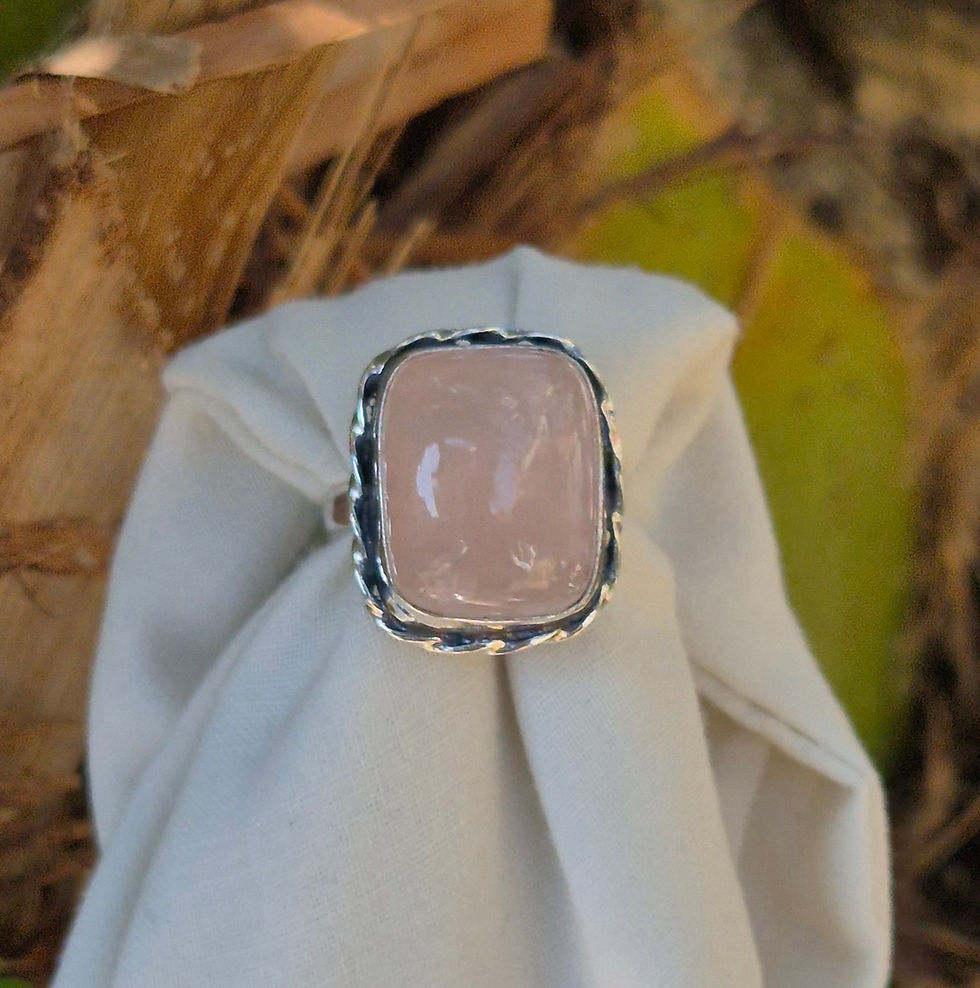 Thumbnail: Rose Quartz Ring Size O