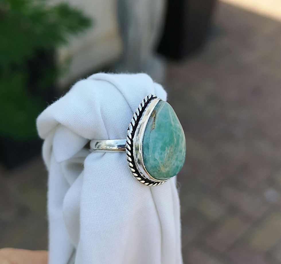 Thumbnail: Amazonite ring size M