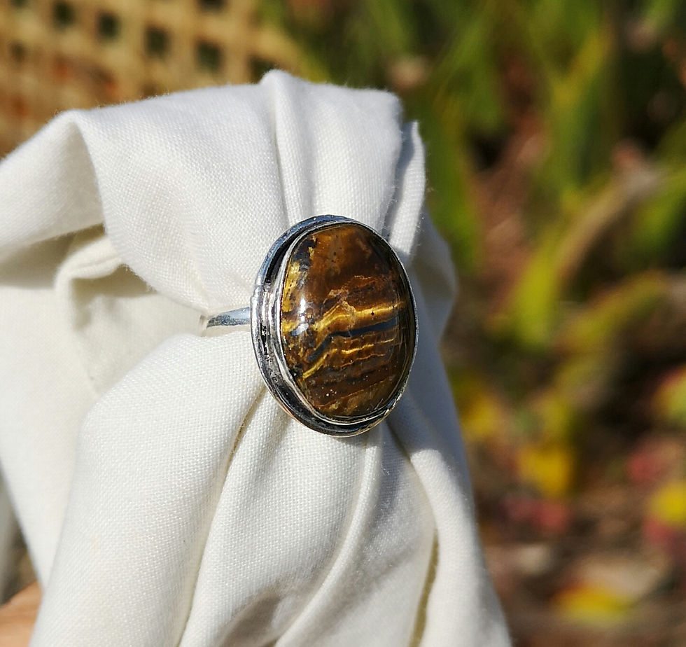 Thumbnail: Tigers eye ring size P 