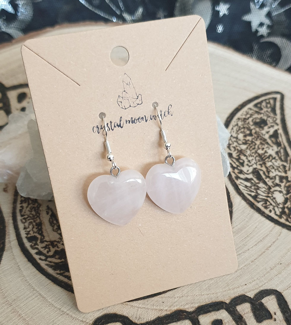 Thumbnail: Rose Quartz heart earings 