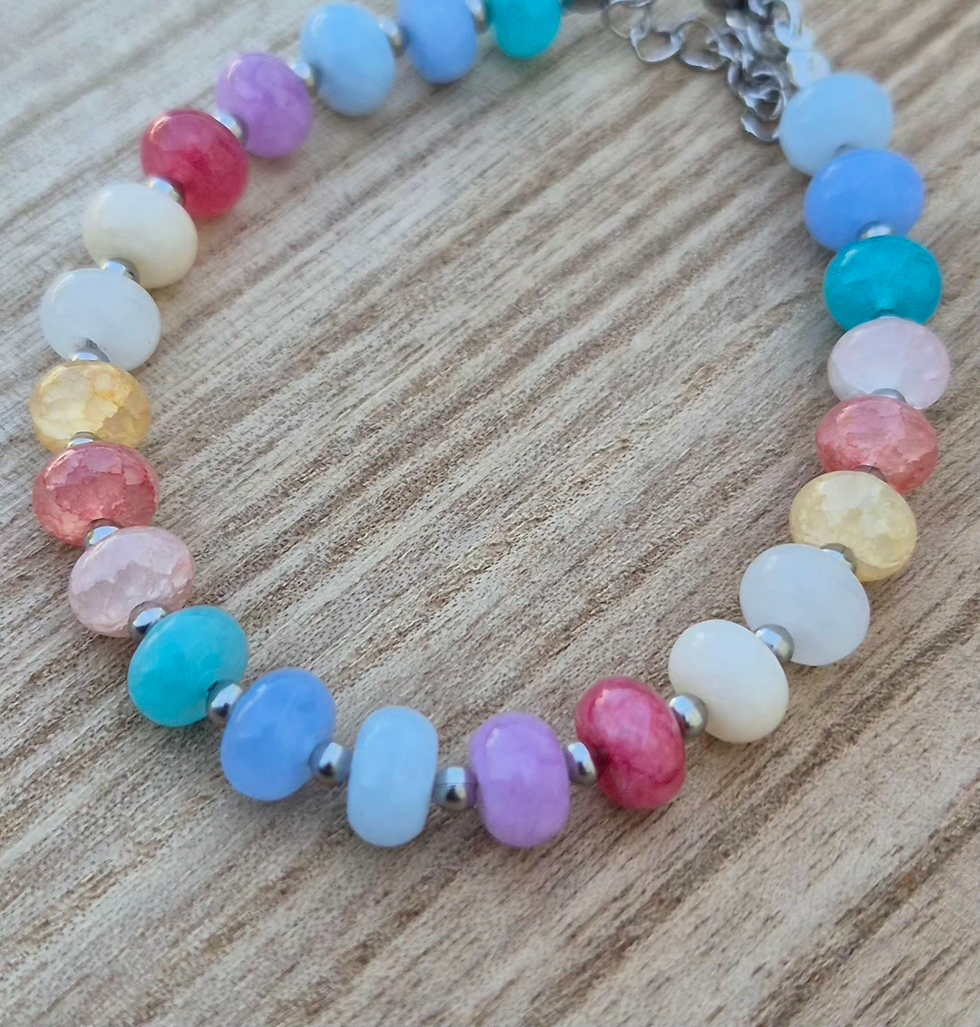 Thumbnail: Rainbow candy Bracelet ~ SILVER 