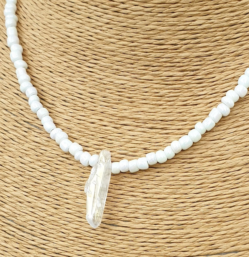 Thumbnail: Angel Aura Quartz necklace WHITE