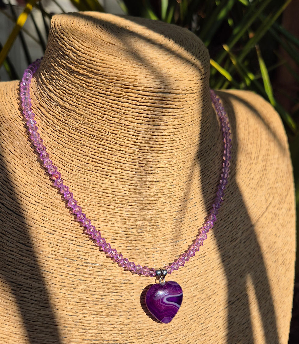 Thumbnail: Purple Agate heart Necklace 