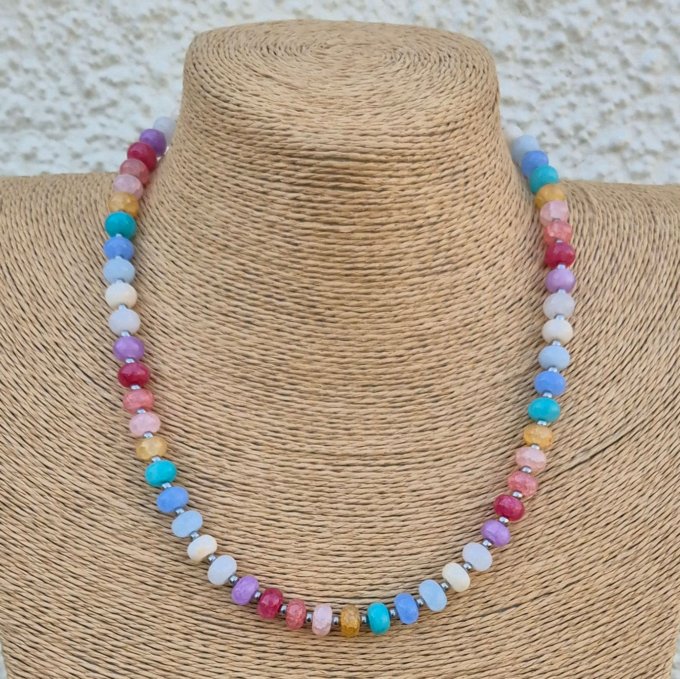 Rainbow Candy Necklace ~ SILVER 