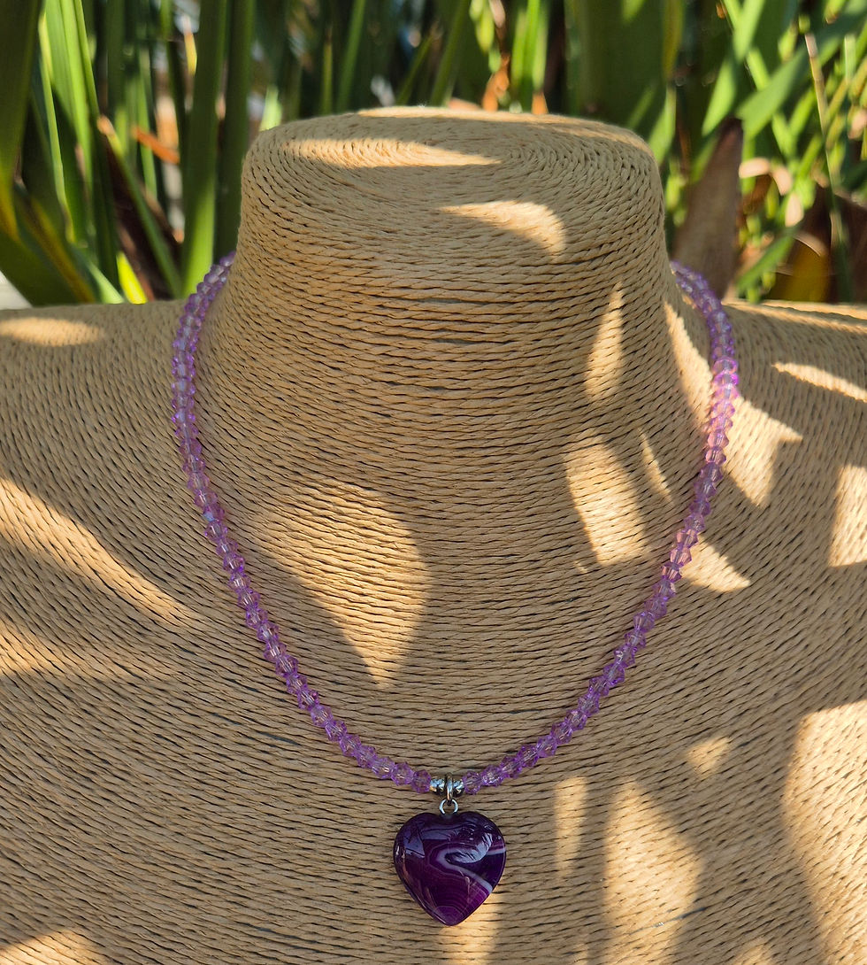Thumbnail: Purple Agate heart Necklace 