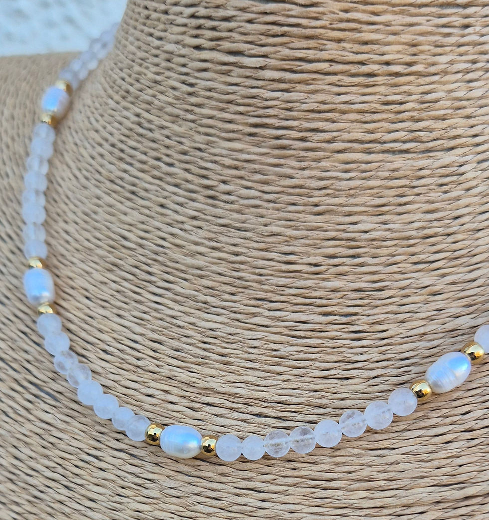 Thumbnail: Clear Quartz Freshwater Pearl Necklace 