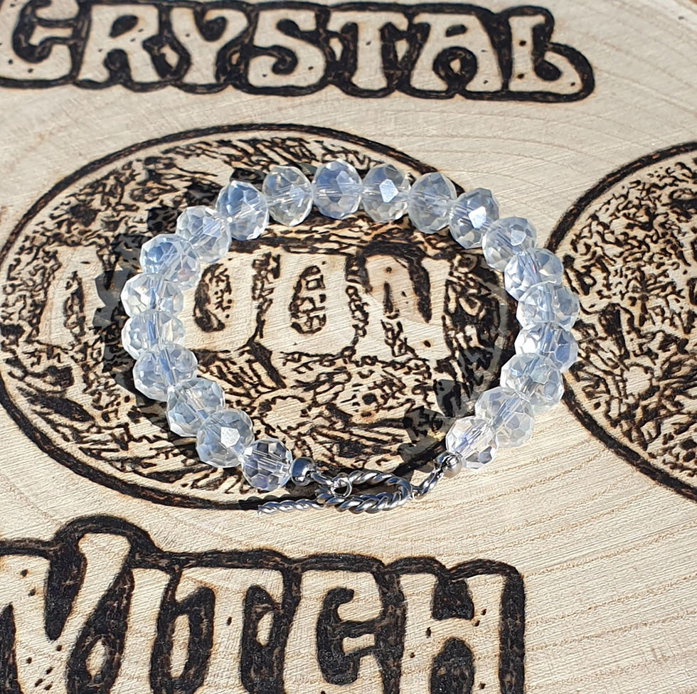 Thumbnail: Glass Crystal bracelet ~ SILVER 