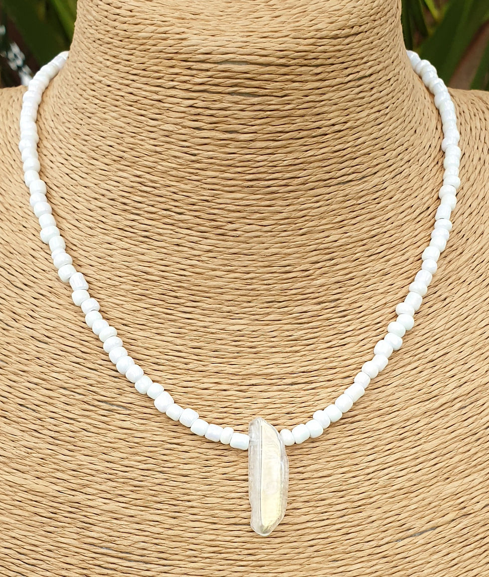 Thumbnail: Angel Aura Quartz necklace WHITE 
