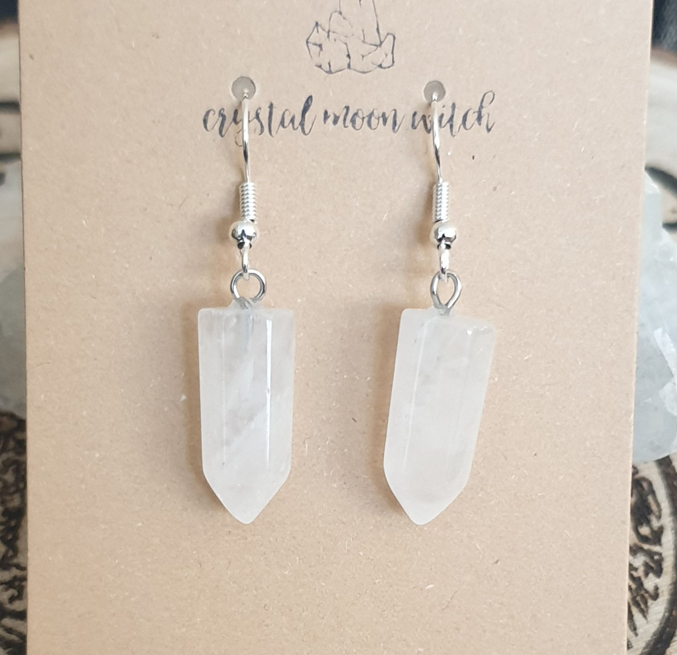 Clear Quartz point earings 