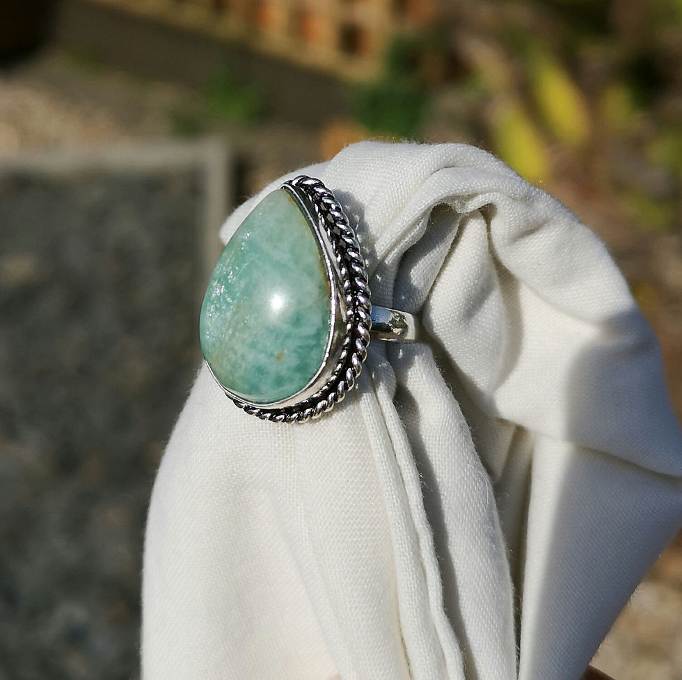 Thumbnail: Amazonite ring size M