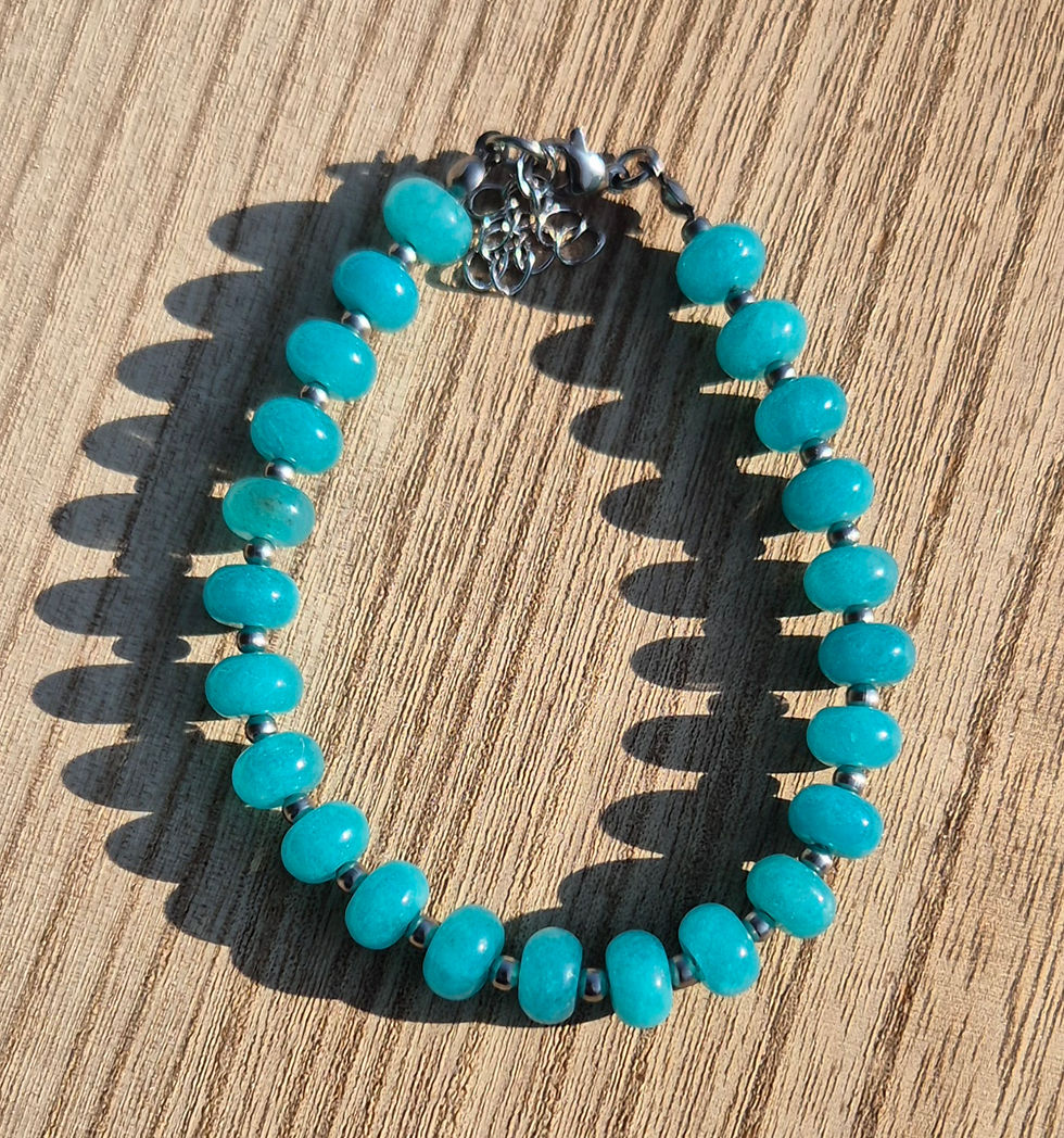 Thumbnail: Aqua Chalcedony Bracelet ~ SILVER
