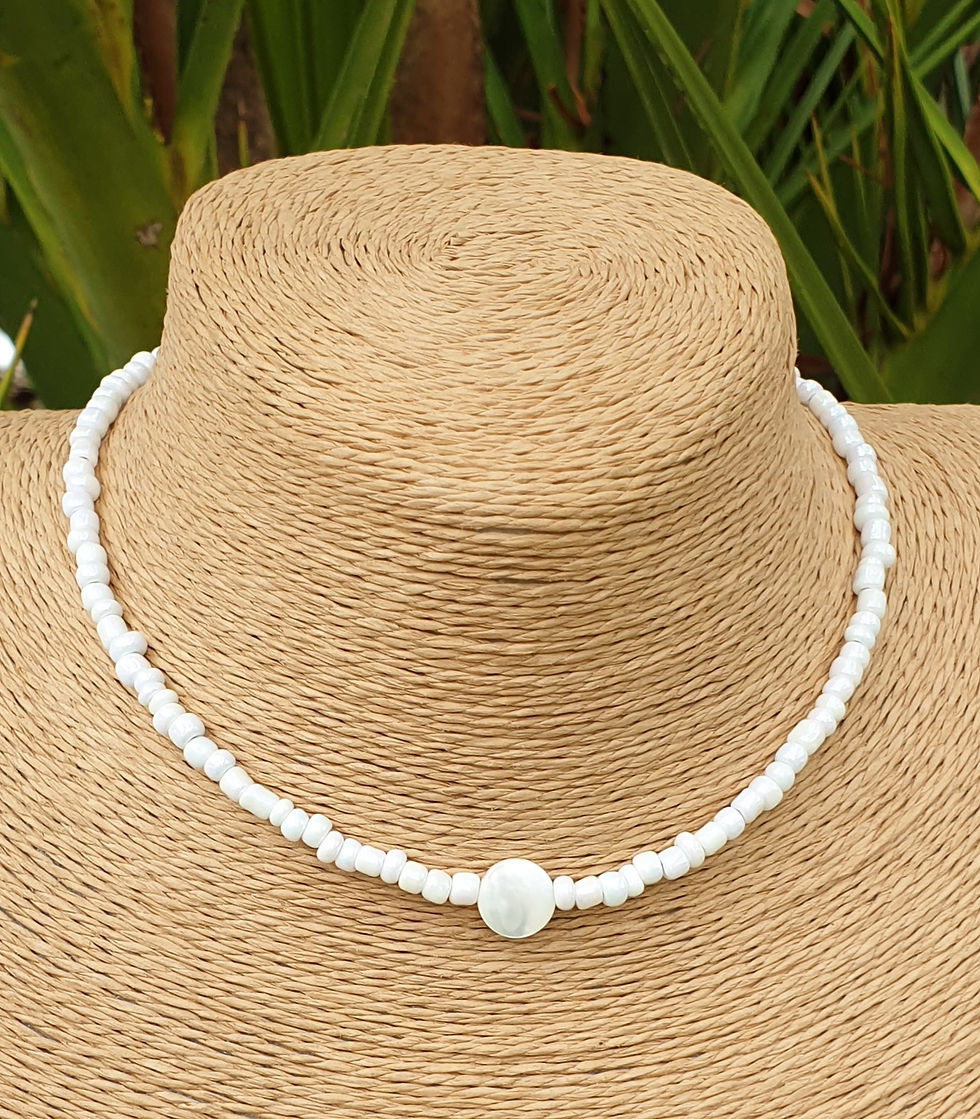 Thumbnail: Mother of Pearl choker necklace 
