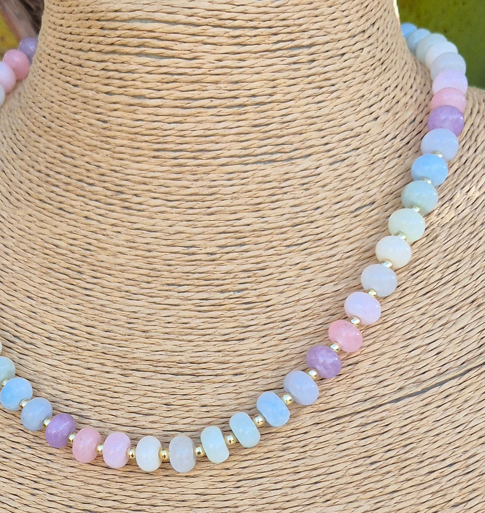 Thumbnail: Pastel Candy Necklace ~ SILVER 