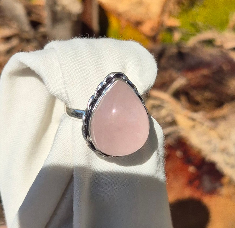 Thumbnail: Rose Quartz Ring Size Q