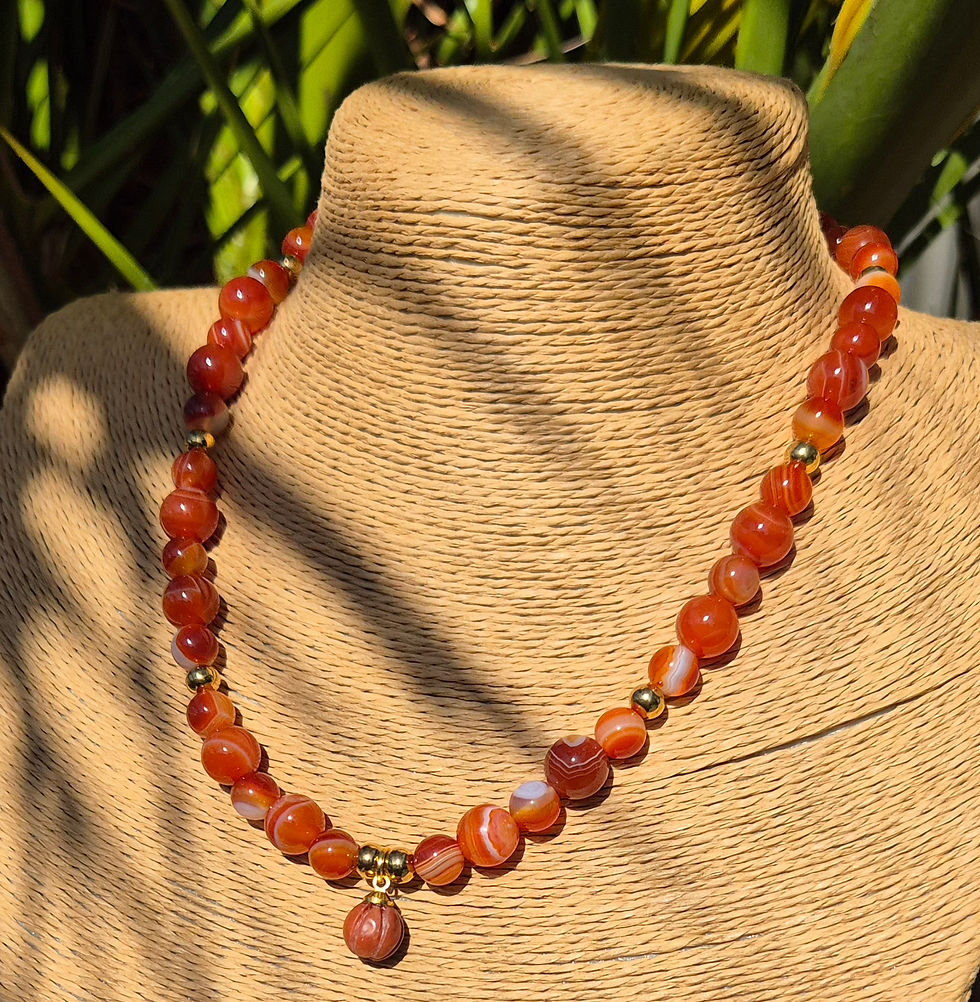Thumbnail: Carnelian Pumpkin Necklace Halloween 