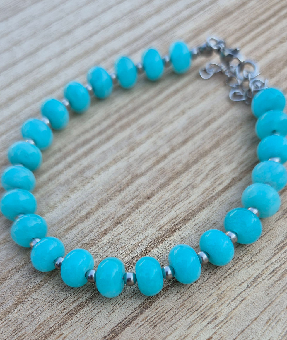 Thumbnail: Aqua Chalcedony Bracelet ~ SILVER 
