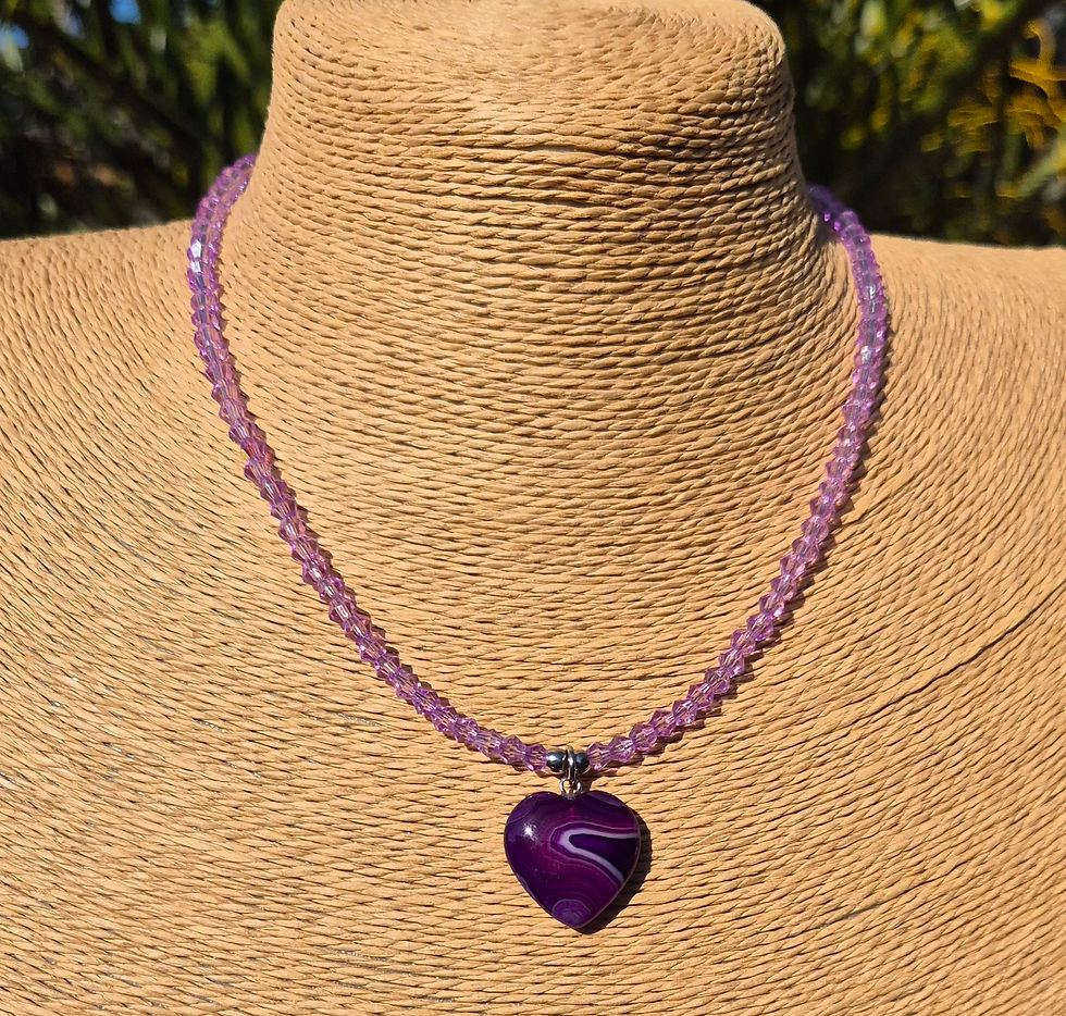 Thumbnail: Purple Agate heart Necklace 