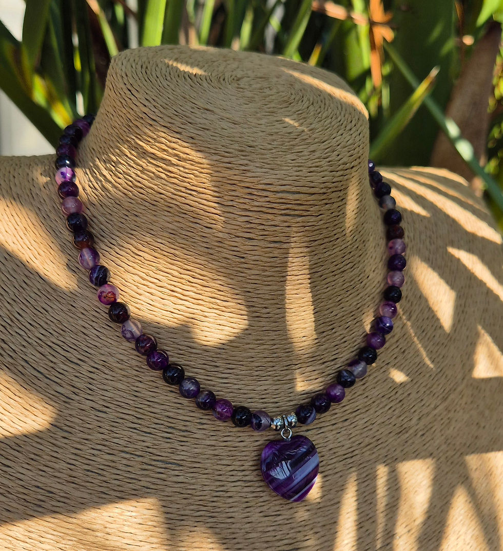 Thumbnail: Purple Agate heart Necklace 