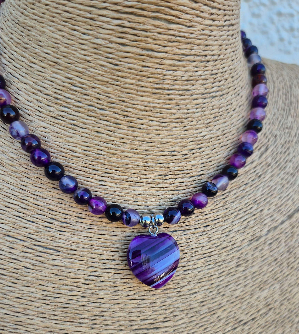Thumbnail: Purple Agate heart Necklace 