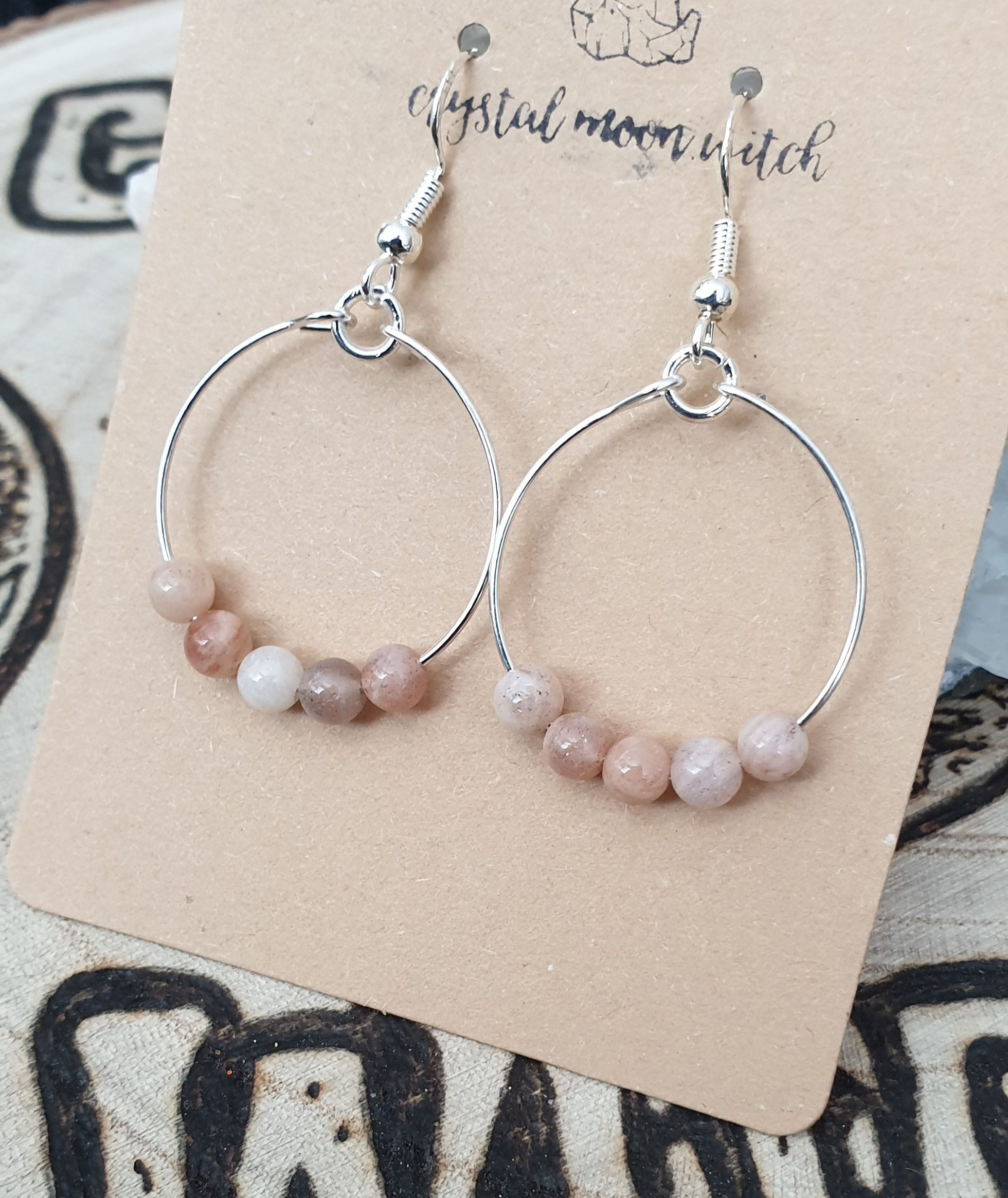 Peach Moonstone Earings 