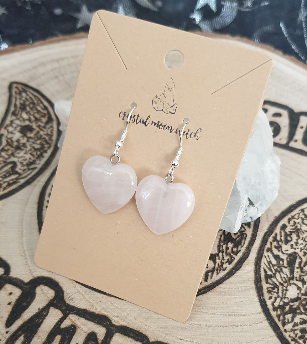 Thumbnail: Rose Quartz heart earings 