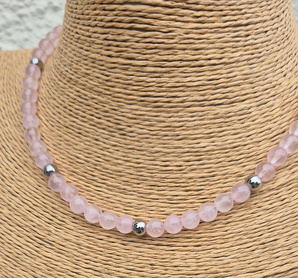 Thumbnail: Rose Quartz Necklace Choker 
