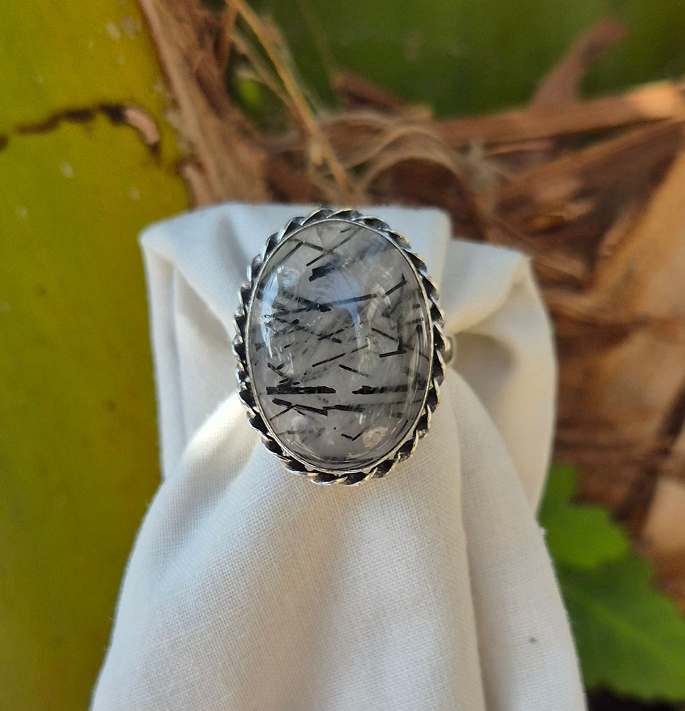 Thumbnail: Tourmaline Quartz Ring Size V