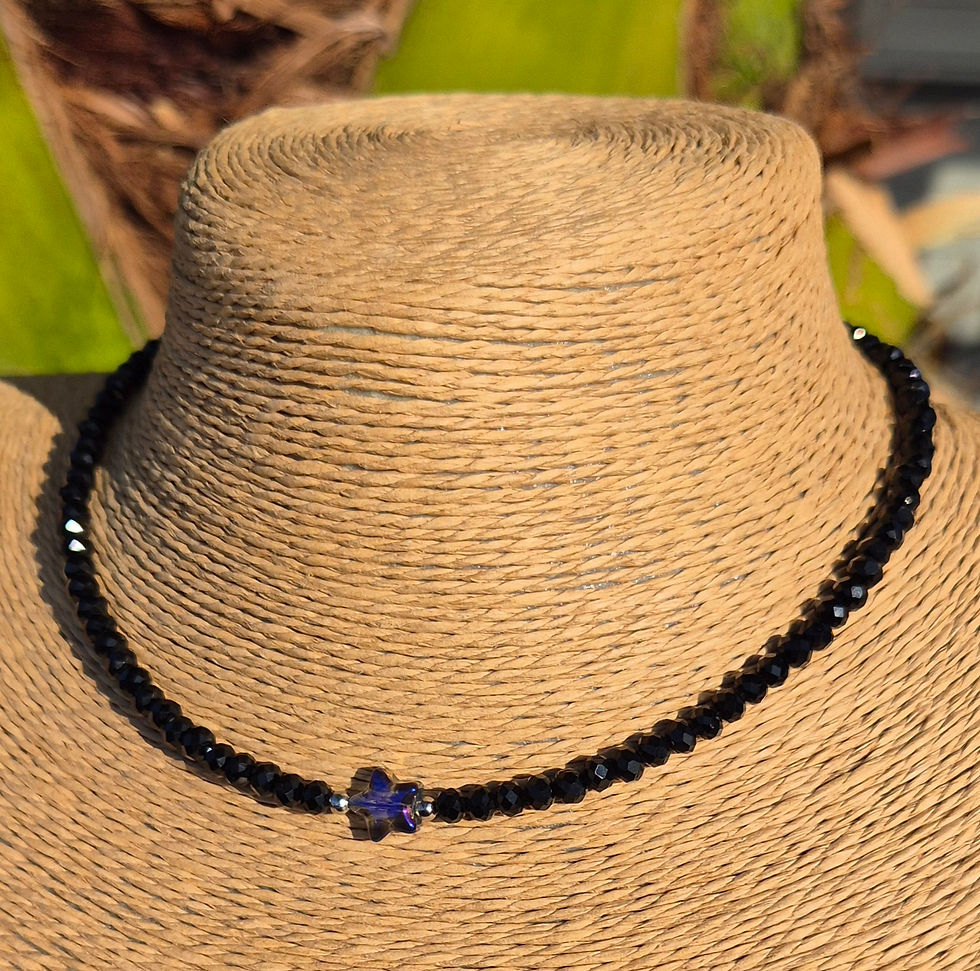 Thumbnail: Glass Crystal Star Necklace Choker 