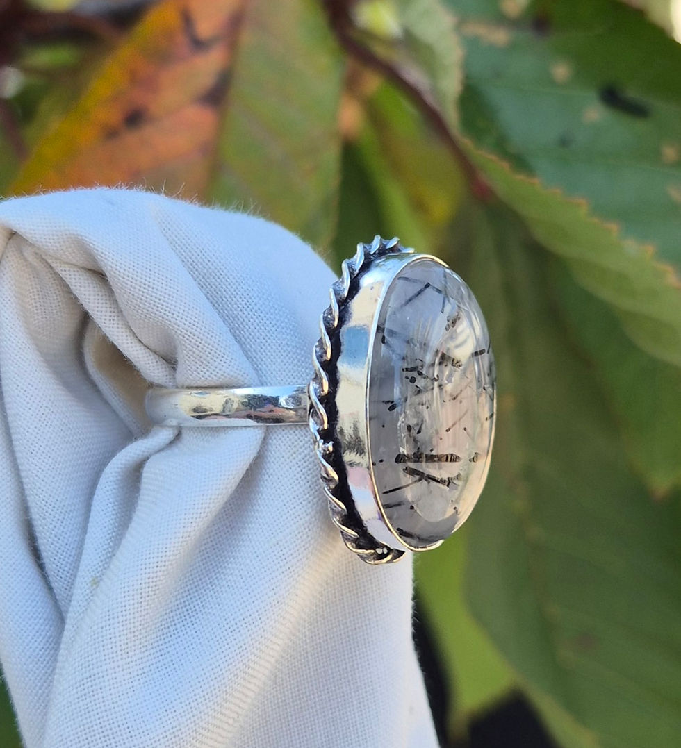 Thumbnail: Tourmaline Quartz Ring Size V
