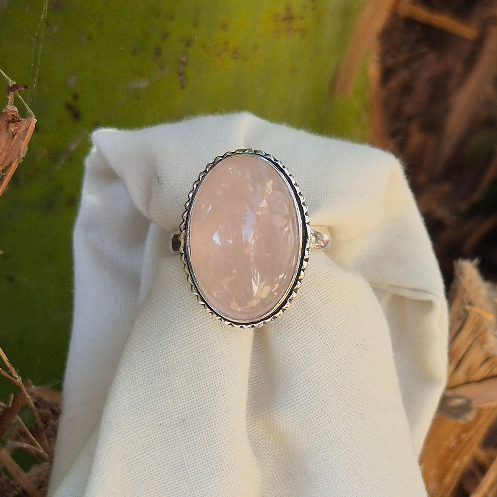 Thumbnail: Rose Quartz Ring Size R