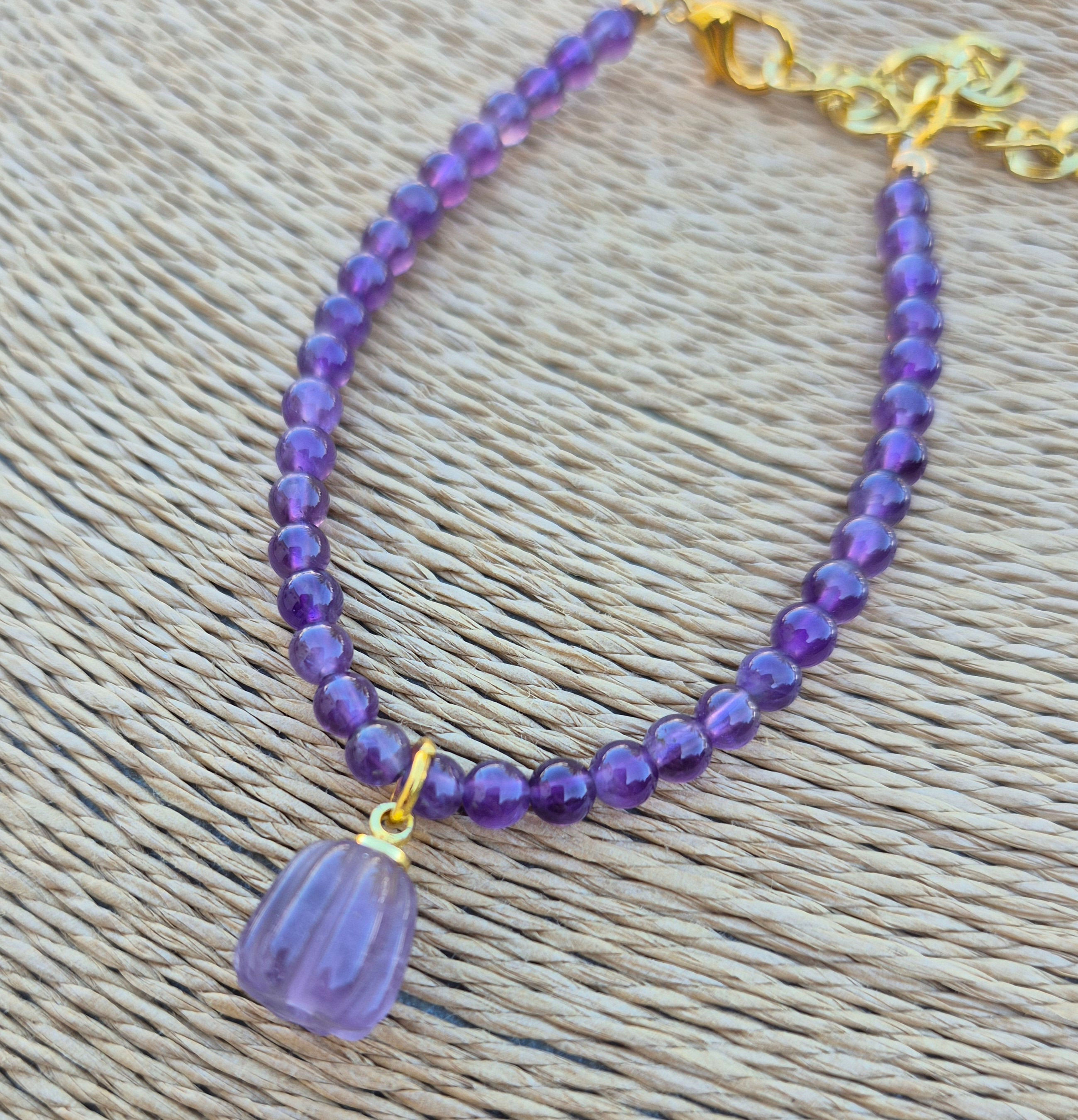 Amethyst pumpkin Bracelet Halloween ~ GOLD