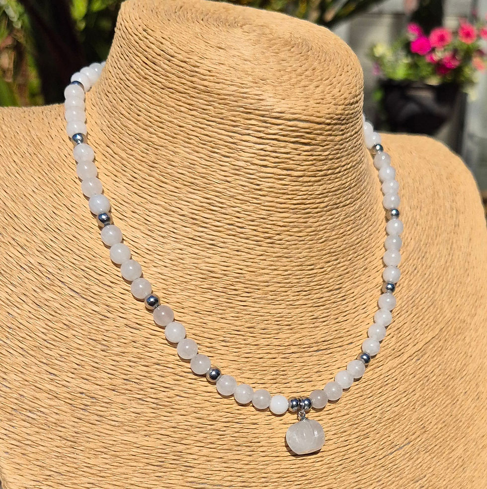 Thumbnail: White Jade Pumpkin Necklace Halloween 