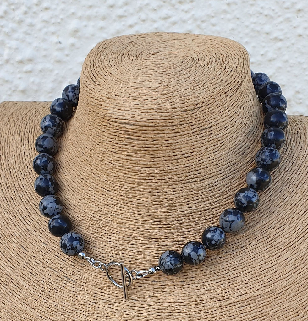 Thumbnail: Snowflake Obsidian necklace 