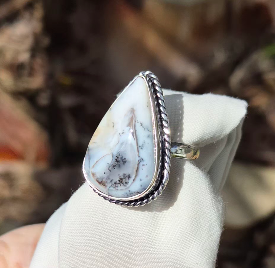 Thumbnail: Dendrite Opal ring Size O
