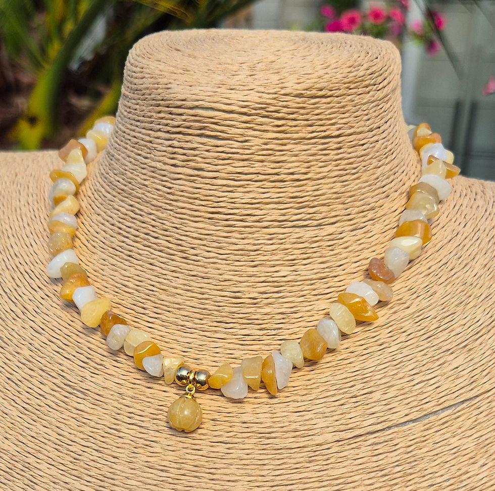 Thumbnail: Yellow Jade Pumpkin Necklace Halloween 