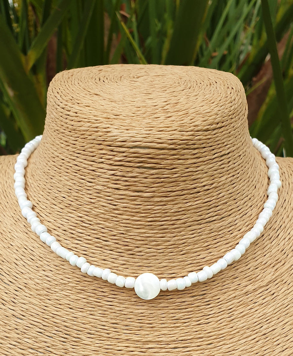 Thumbnail: Mother of Pearl choker necklace 