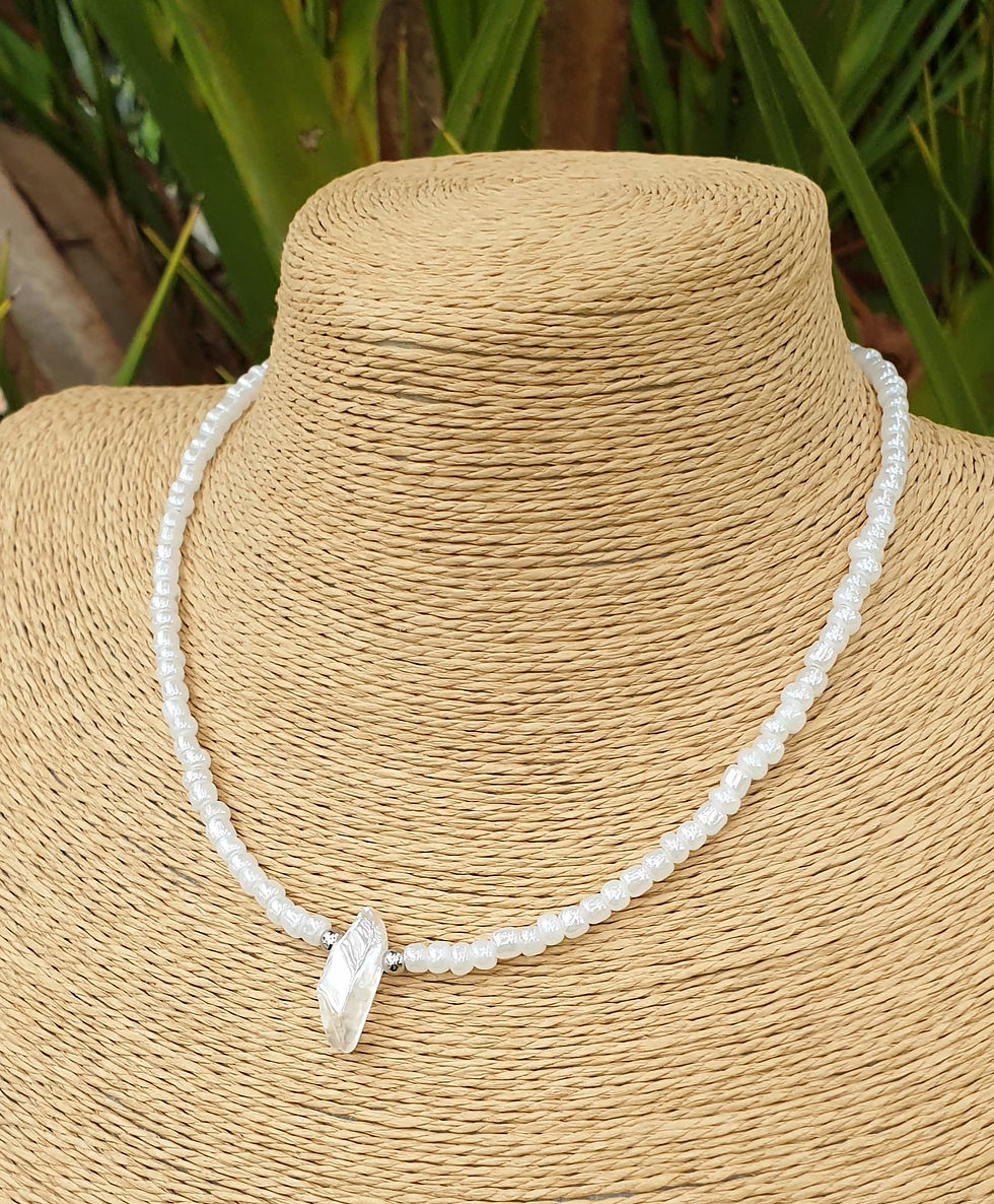 Thumbnail: Angel Aura Quartz necklace PEARL