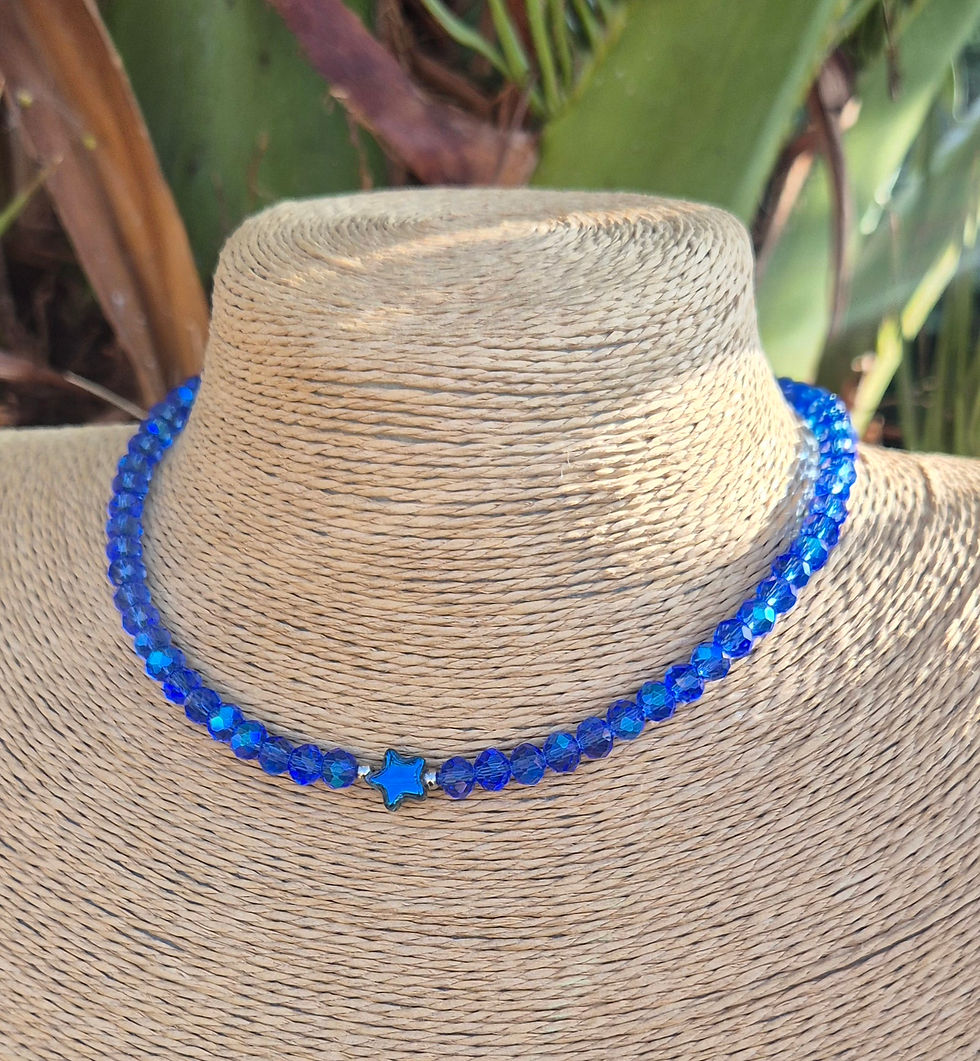 Thumbnail: Glass Crystal Star Necklace Choker 