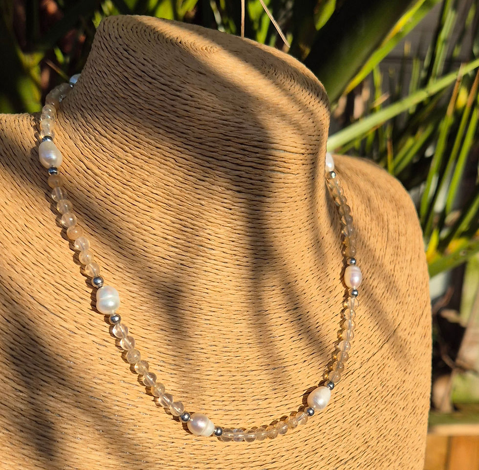 Thumbnail: Citrine Freshwater Pearl Necklace 