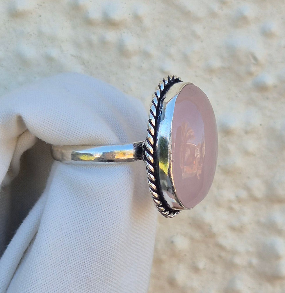Thumbnail: Rose Quartz Ring Size O