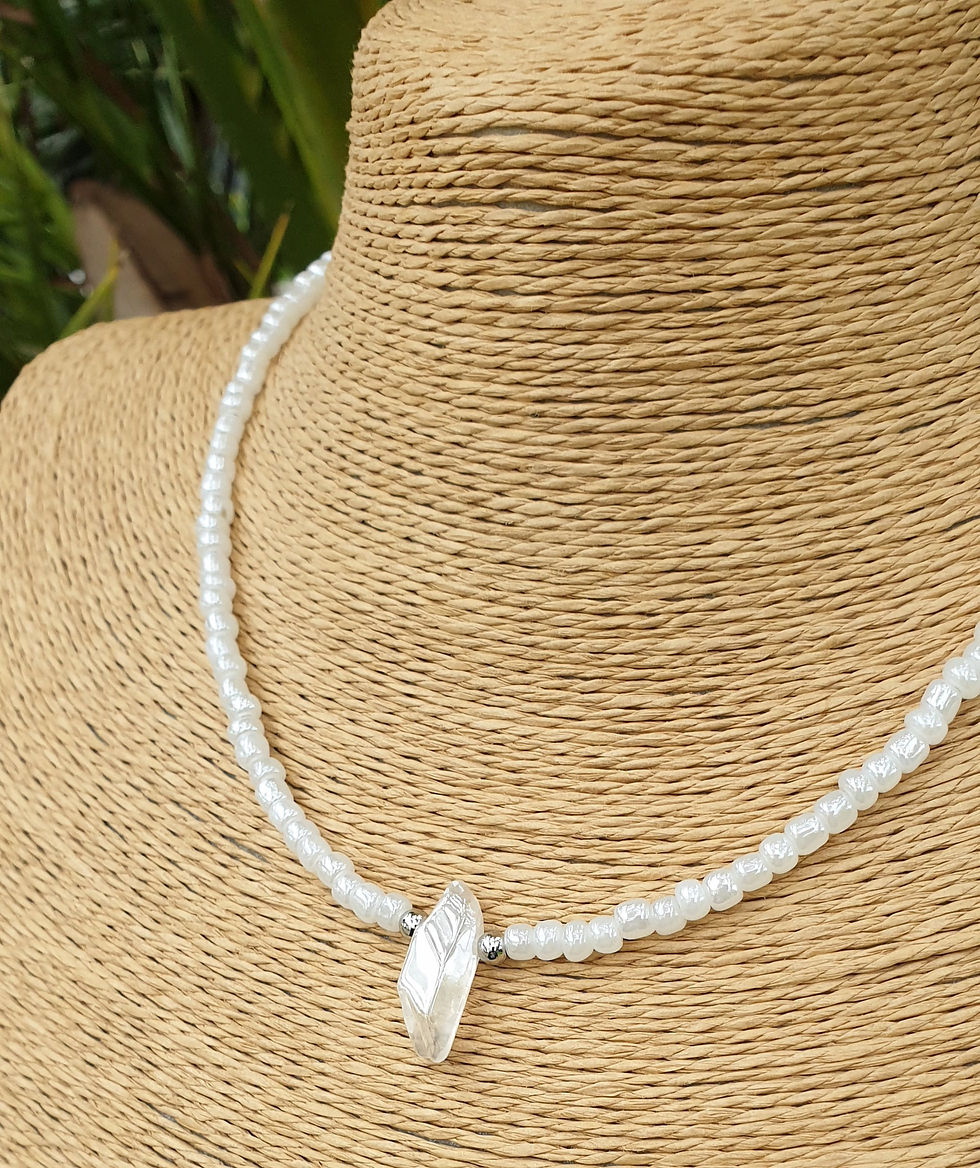 Thumbnail: Angel Aura Quartz necklace PEARL