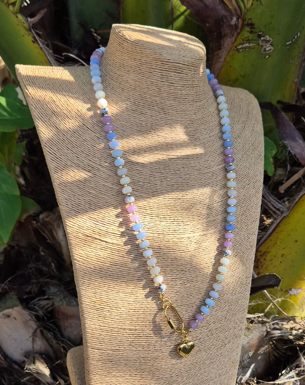 Thumbnail: Pastel Candy Heart Necklace ~ GOLD 