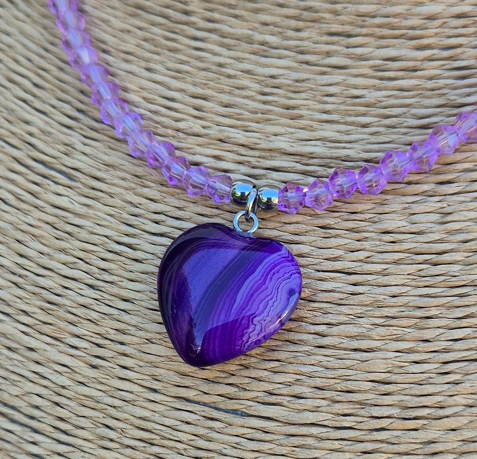 Thumbnail: Purple Agate heart Necklace 