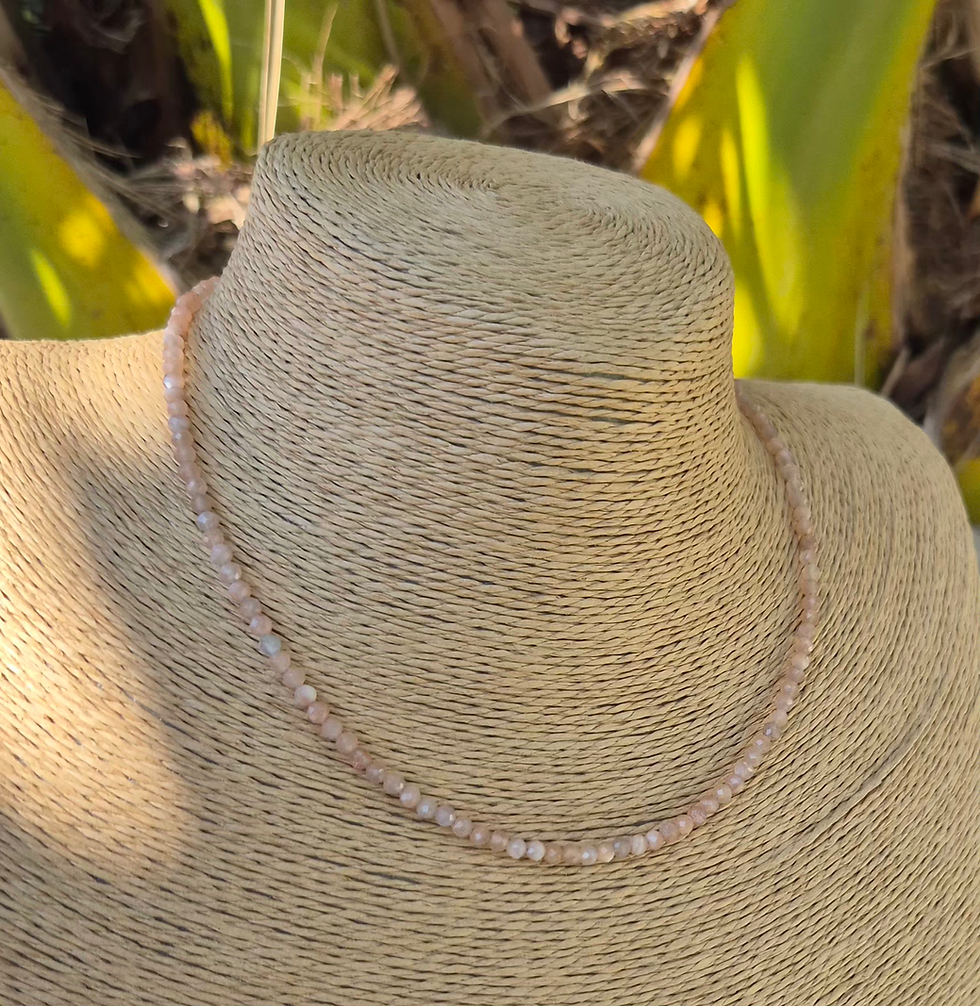 Thumbnail: Sunstone Necklace ~ SILVER 