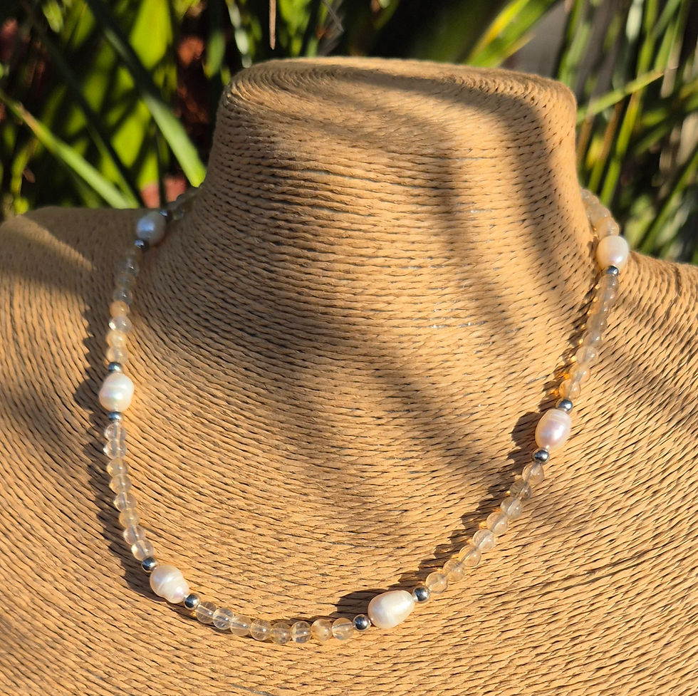 Thumbnail: Citrine Freshwater Pearl Necklace 