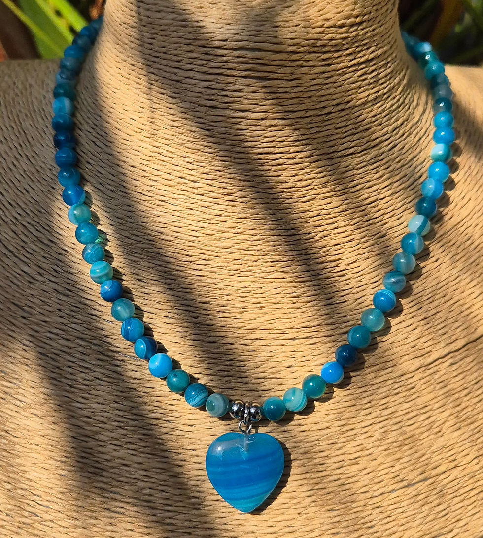 Thumbnail: Blue Agate heart Necklace 