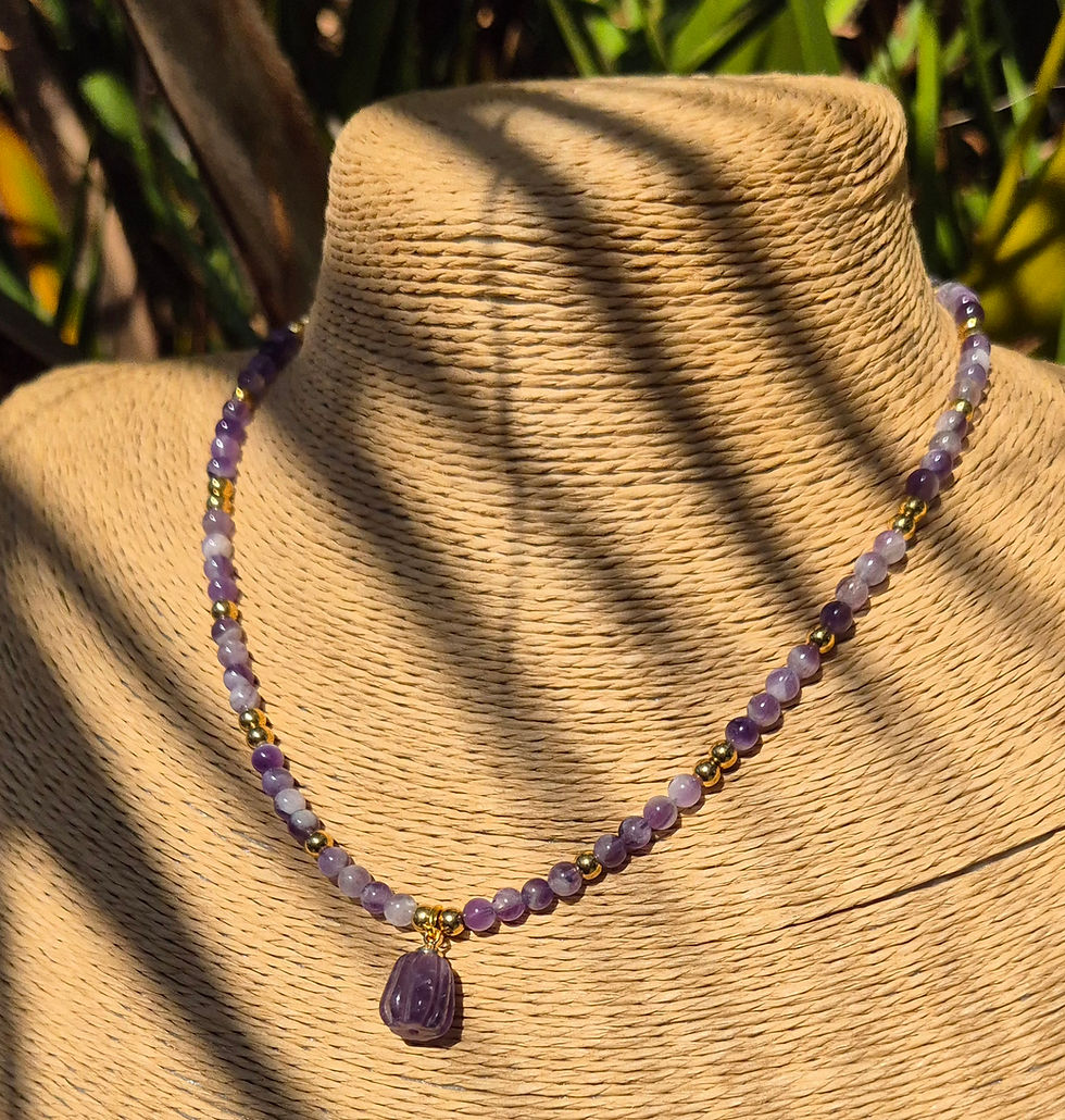 Thumbnail: Amethyst pumpkin necklace Halloween 