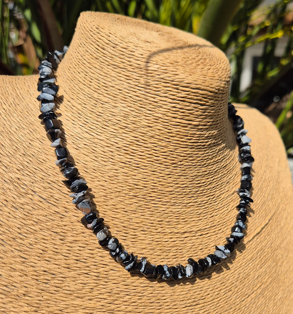 Thumbnail: Snowflake Obsidian necklace 
